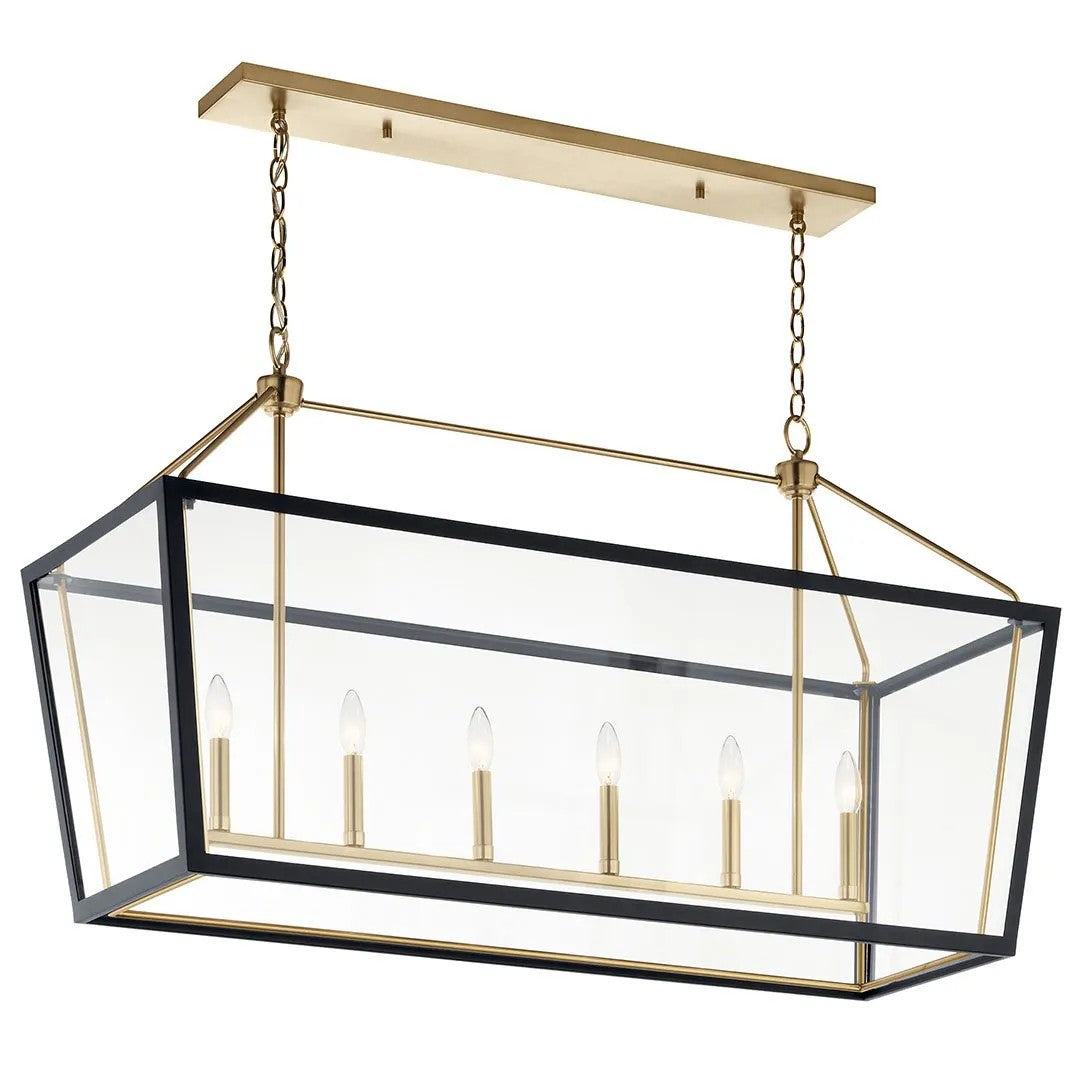 Kichler Canada - 52622CPZBK - Six Light Linear Chandelier - Delvin - Champagne Bronze
