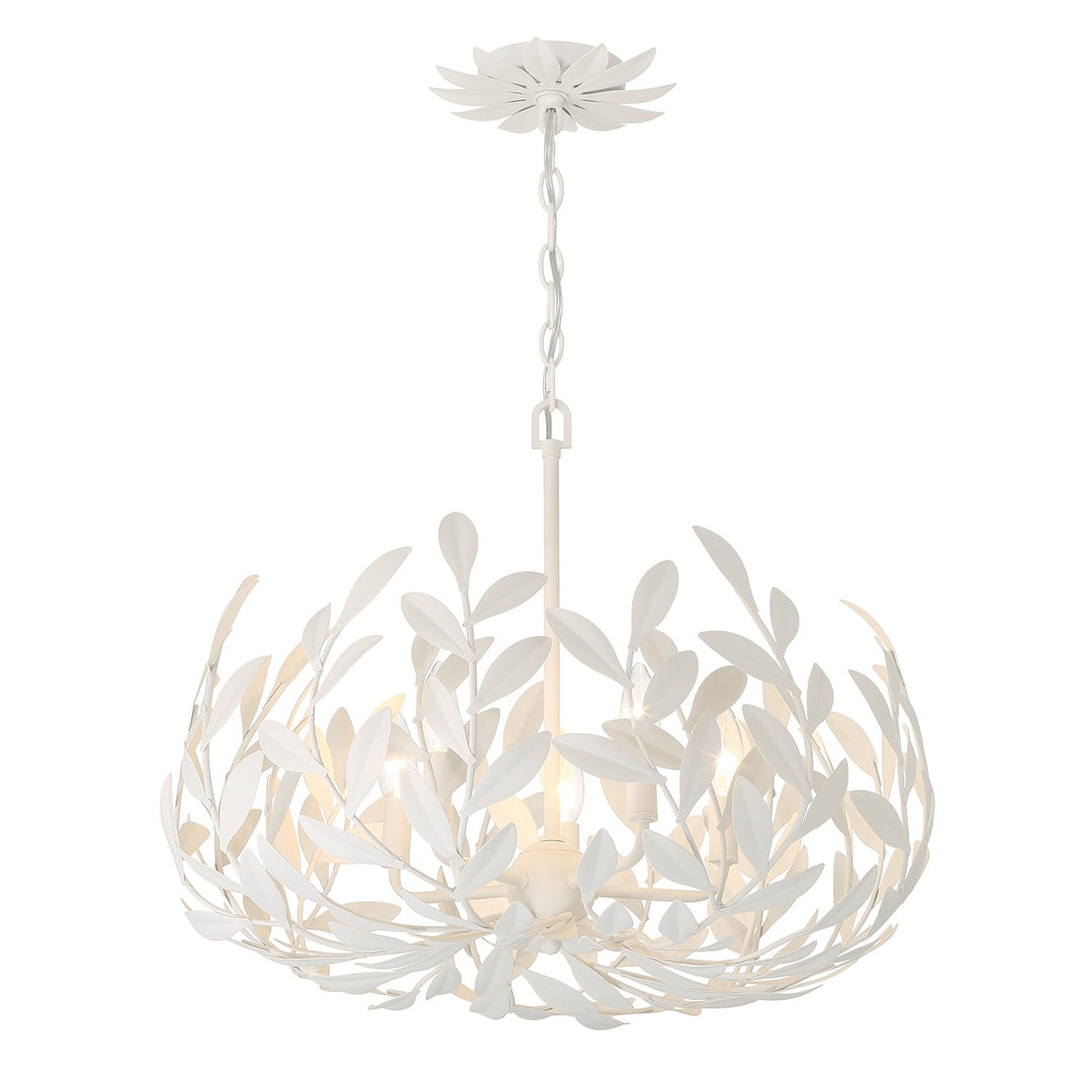Broche Five Light Chandelier in Matte White - available from The Lighting Shoppe, trusted by Canadian homeowners