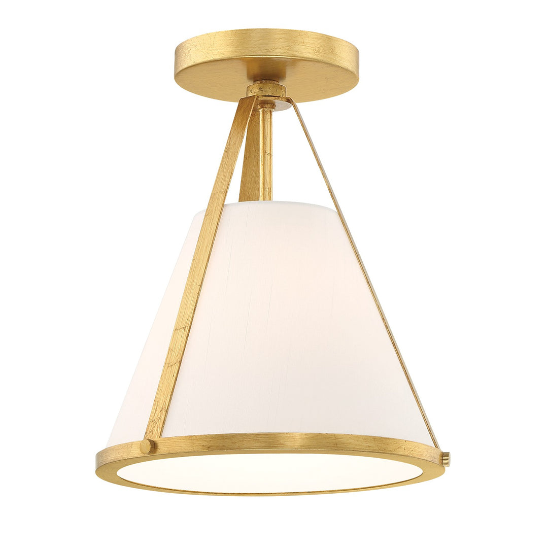 Fulton One Light Semi Flush Mount in Antique Gold - available from The Lighting Shoppe, trusted by Canadian homeowners