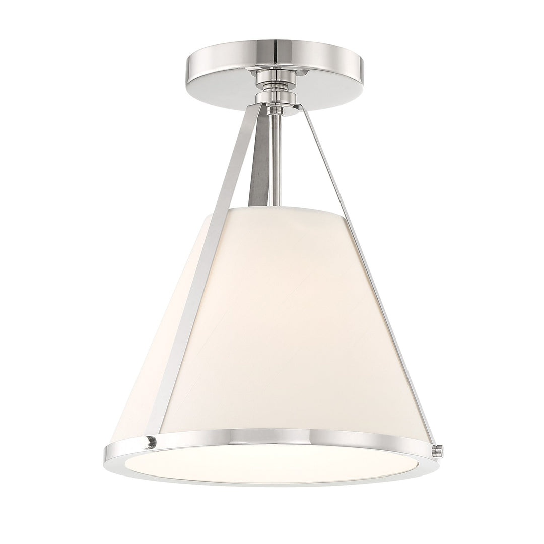 Fulton One Light Semi Flush Mount in Polished Nickel - available from The Lighting Shoppe, trusted by Canadian homeowners