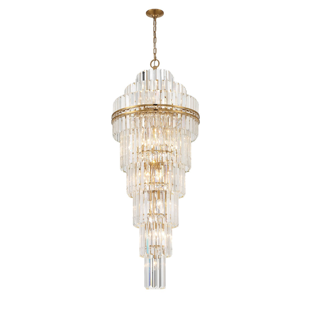 Hayes 31 Light Chandelier in Aged Brass - available from The Lighting Shoppe, trusted by Canadian homeowners