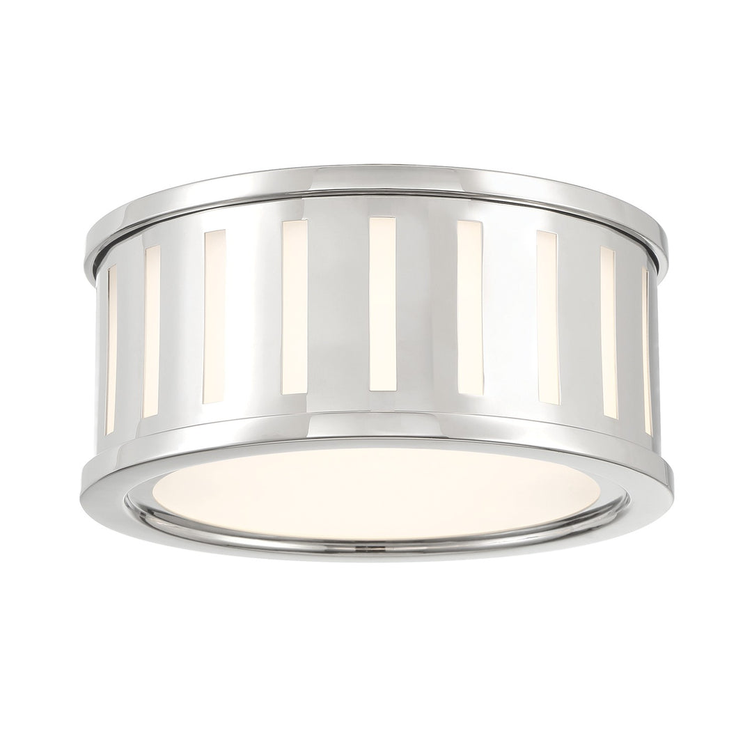Kendal Two Light Flush Mount in Polished Nickel - available from The Lighting Shoppe, trusted by Canadian homeowners