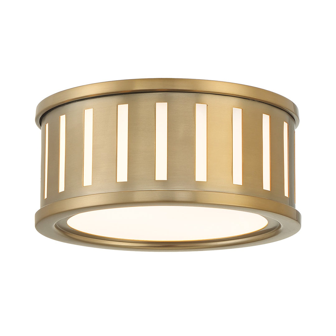 Kendal Two Light Flush Mount in Vibrant Gold - available from The Lighting Shoppe, trusted by Canadian homeowners