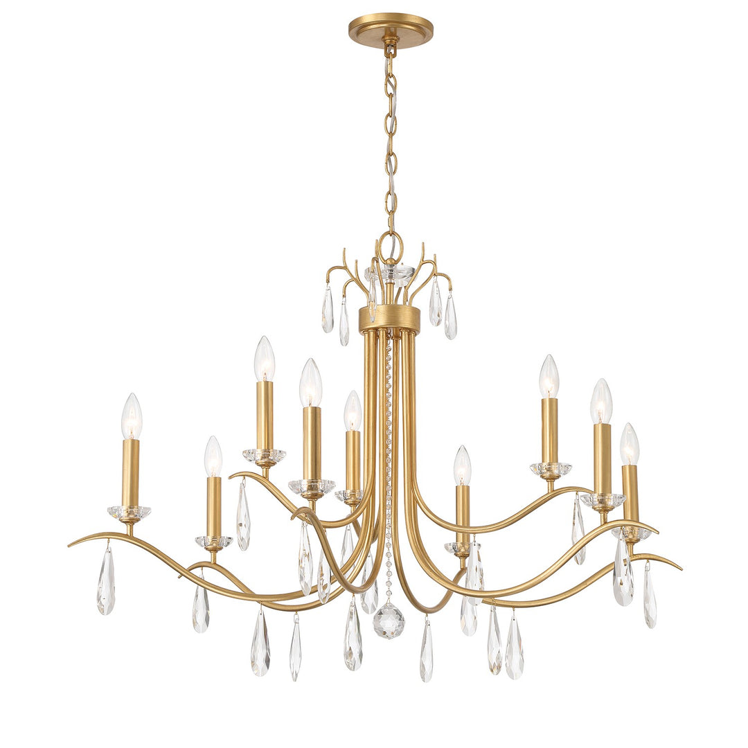 Rollins Nine Light Chandelier in Antique Gold - available from The Lighting Shoppe, trusted by Canadian homeowners