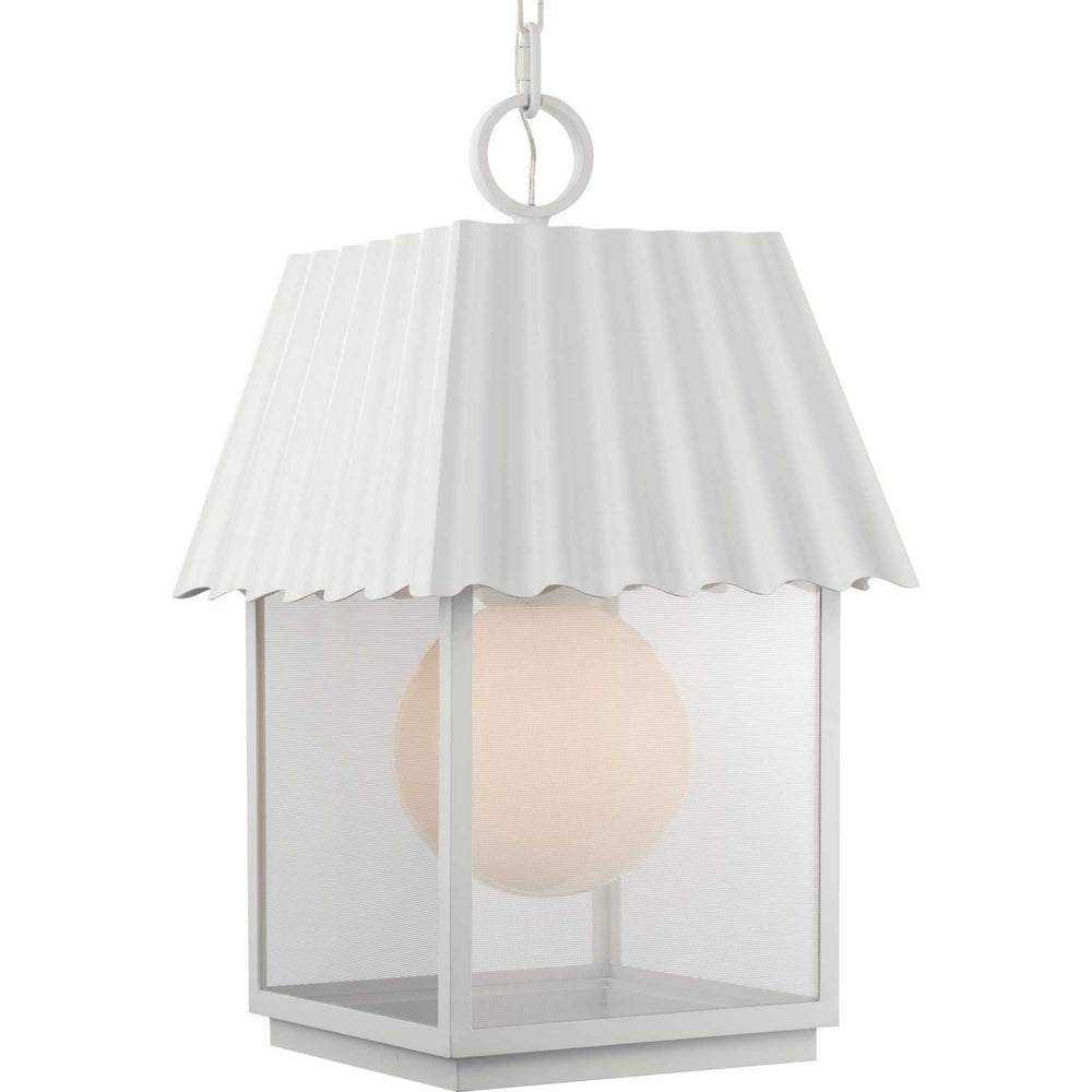 Point Dume-Hook Pond One Light Outdoor Hanging Lantern in Shelter White - available from The Lighting Shoppe, trusted by Canadian homeowners
