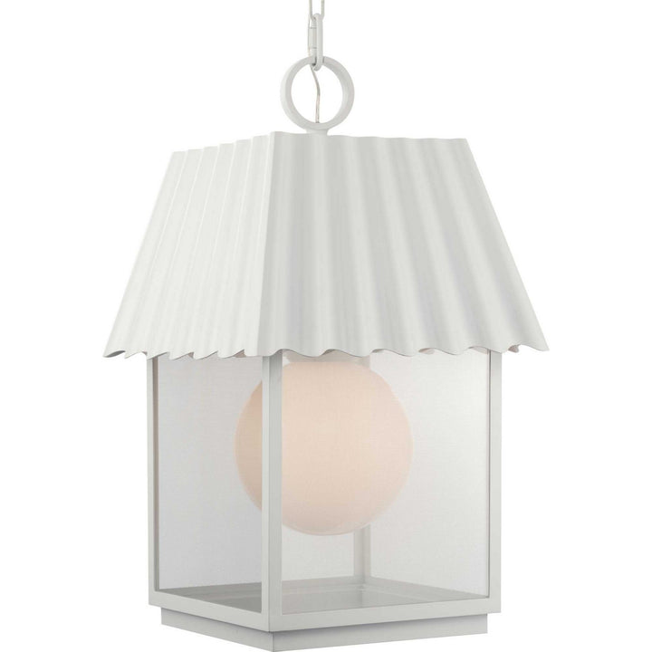 Point Dume-Hook Pond One Light Outdoor Hanging Lantern in Shelter White - available from The Lighting Shoppe, trusted by Canadian homeowners