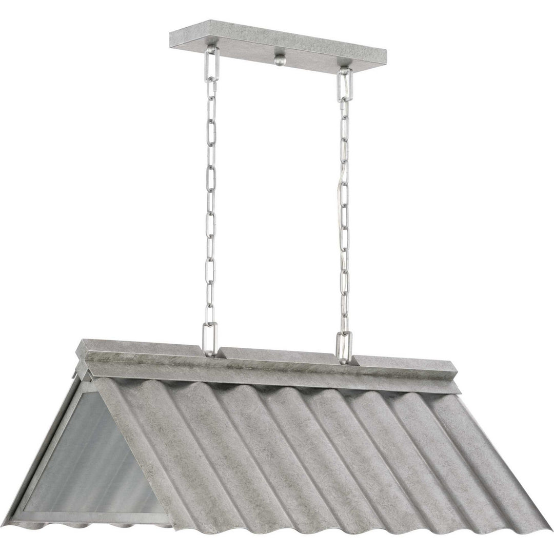Point Dume-Edgecliff Three Light Outdoor Pendant in Galvanized - available from The Lighting Shoppe, trusted by Canadian homeowners