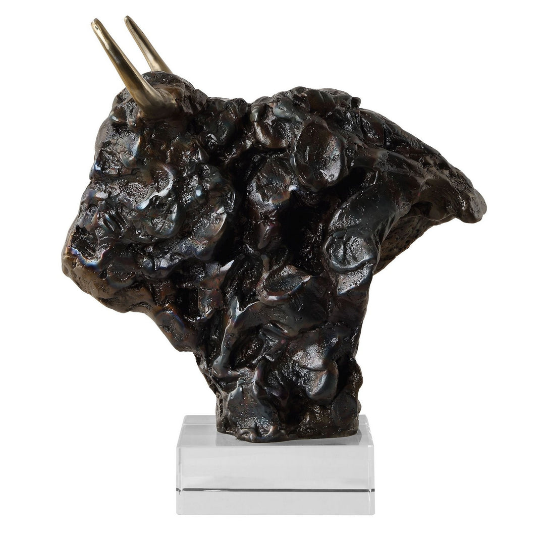Bison Sculpture in Tarnished Bronze - available from The Lighting Shoppe, trusted by Canadian homeowners