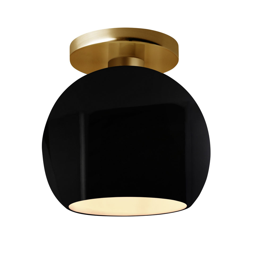 Justice Designs - CER-6353-BLK-BRSS - One Light Semi-Flush Mount - Radiance - Gloss Black