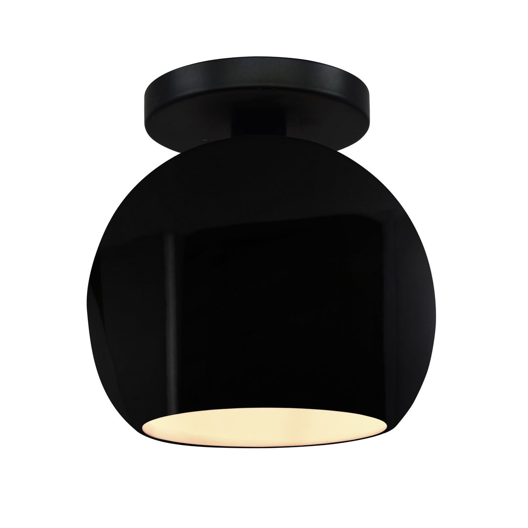 Justice Designs - CER-6353-BLK-MBLK - One Light Semi-Flush Mount - Radiance - Gloss Black