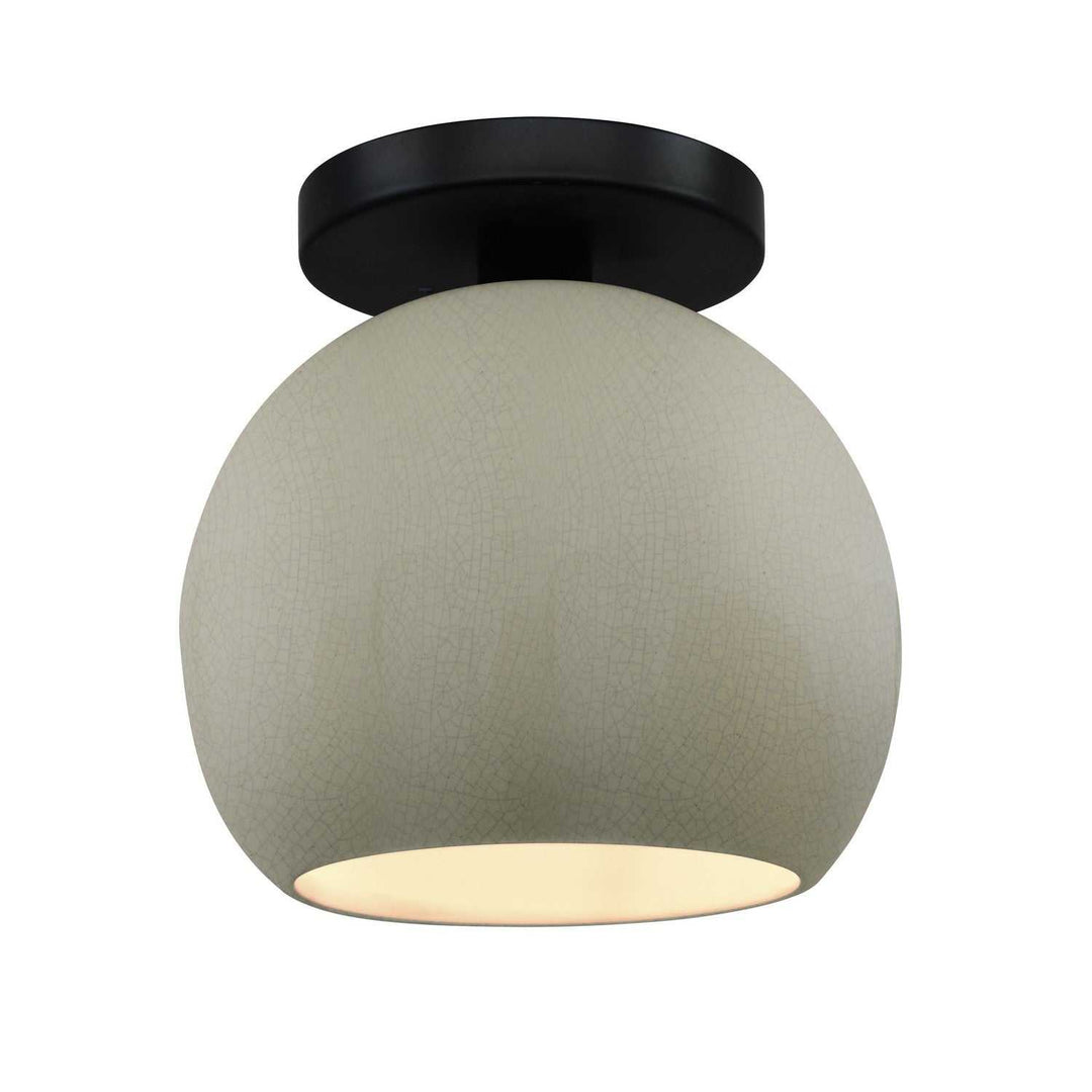 Radiance One Light Semi-Flush Mount in Celadon Green Crackle Justice Designs