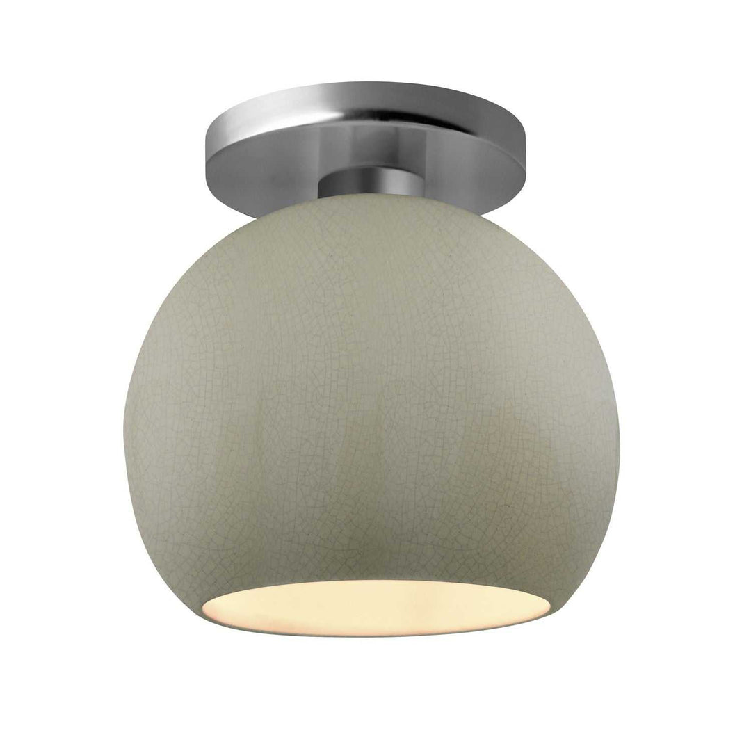 Radiance One Light Semi-Flush Mount in Celadon Green Crackle Justice Designs