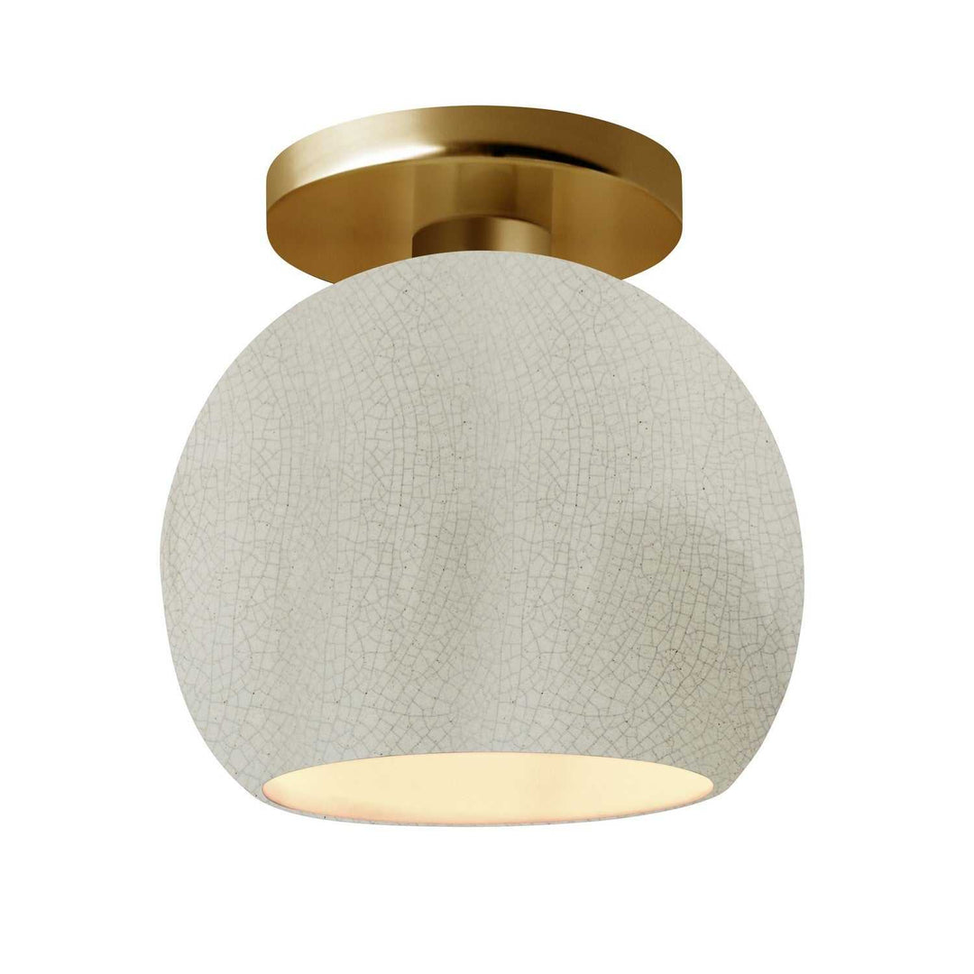Radiance One Light Semi-Flush Mount in White Crackle Justice Designs
