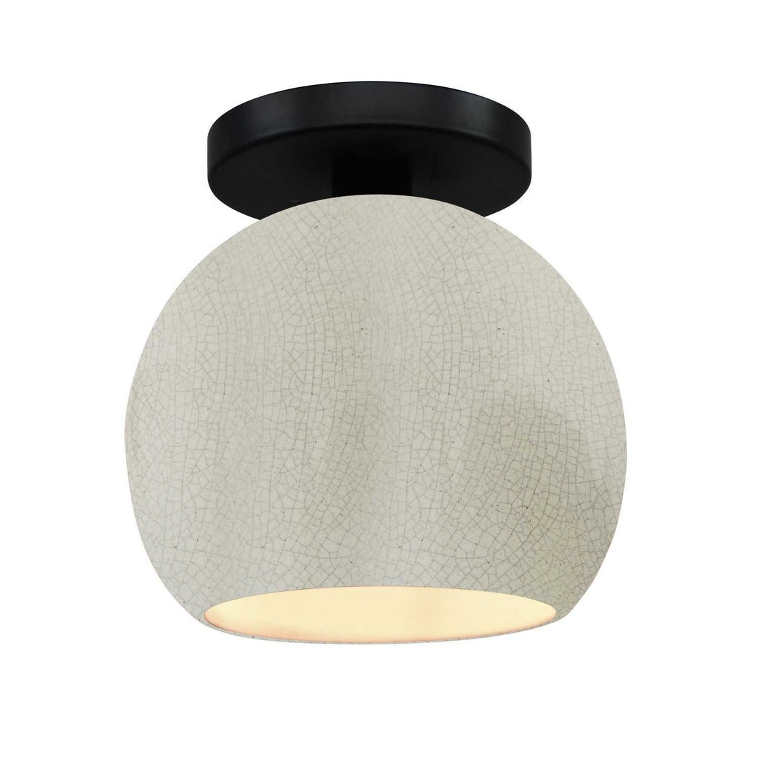 Radiance One Light Semi-Flush Mount in White Crackle Justice Designs