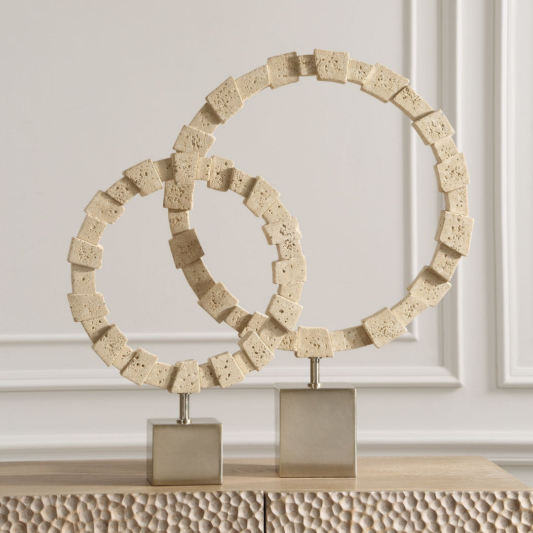 Ivory Fusion Sculptures, S/2 in Brushed Nickel - available from The Lighting Shoppe, trusted by Canadian homeowners