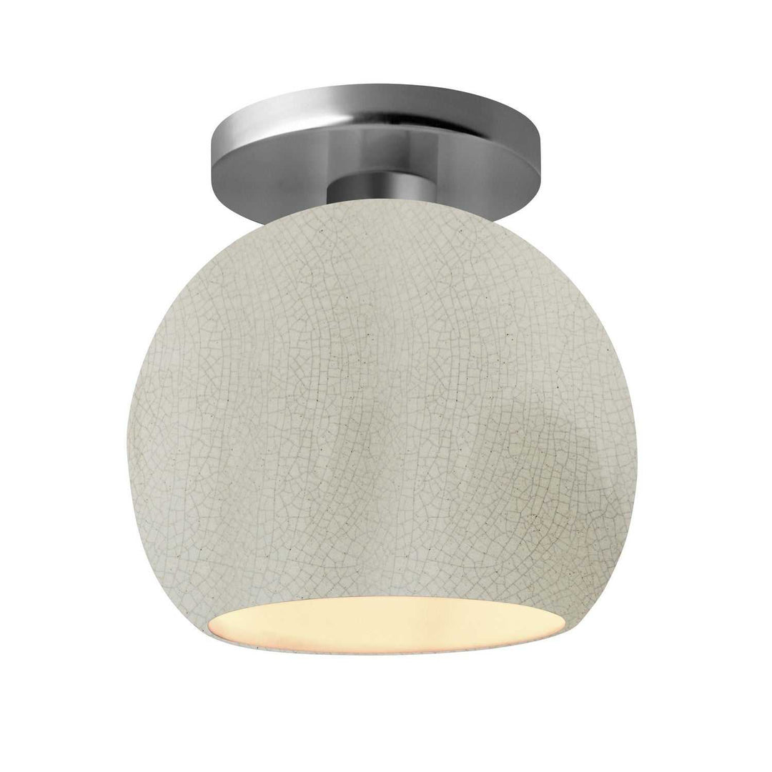 Radiance One Light Semi-Flush Mount in White Crackle Justice Designs