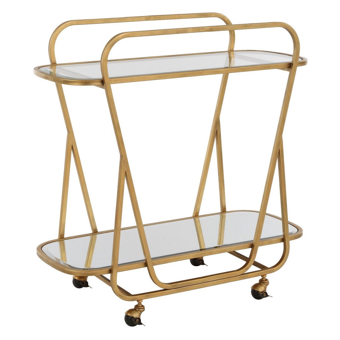 Swain Serving Cart in Antique Brass - available from The Lighting Shoppe, trusted by Canadian homeowners