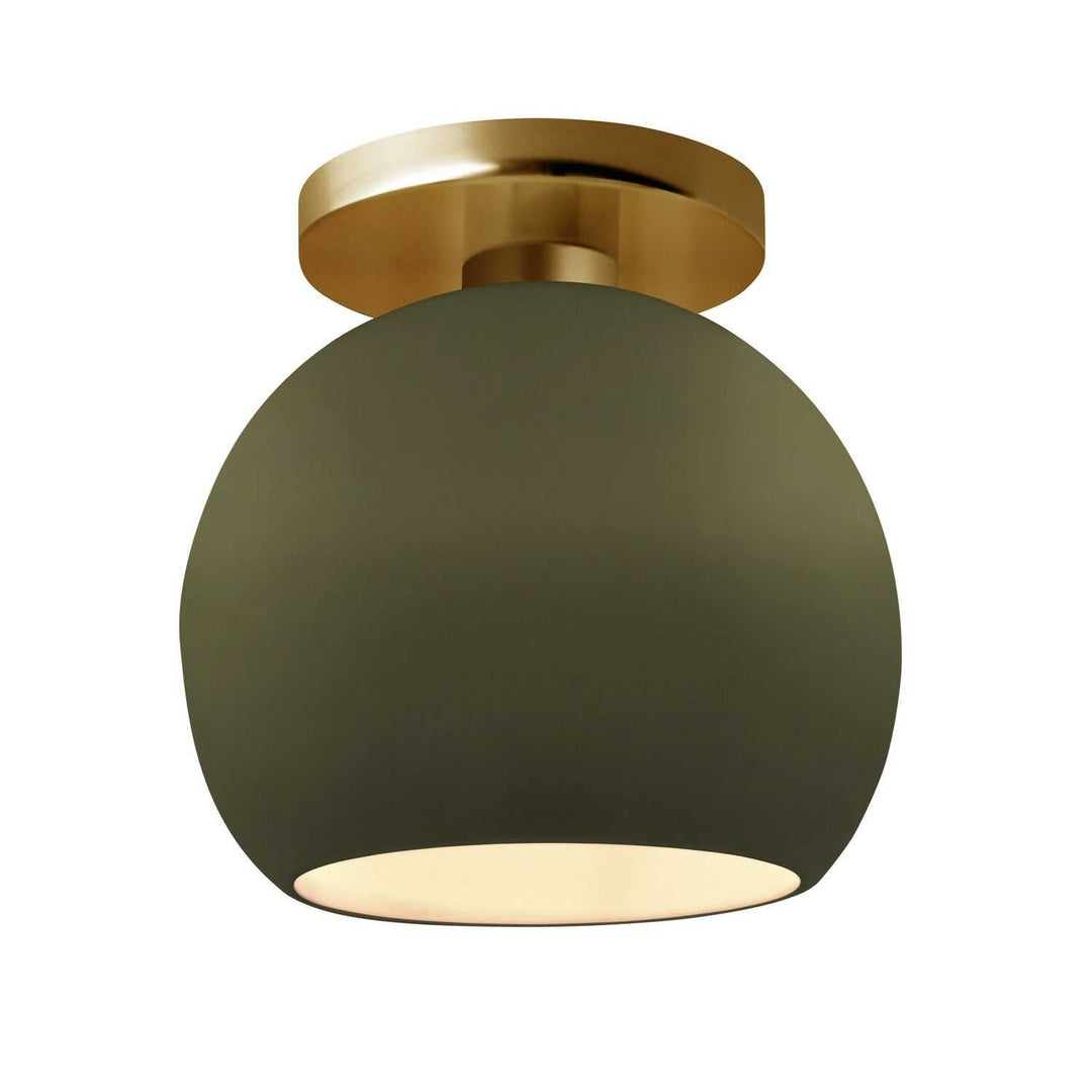 Radiance One Light Semi-Flush Mount in Matte Green Justice Designs