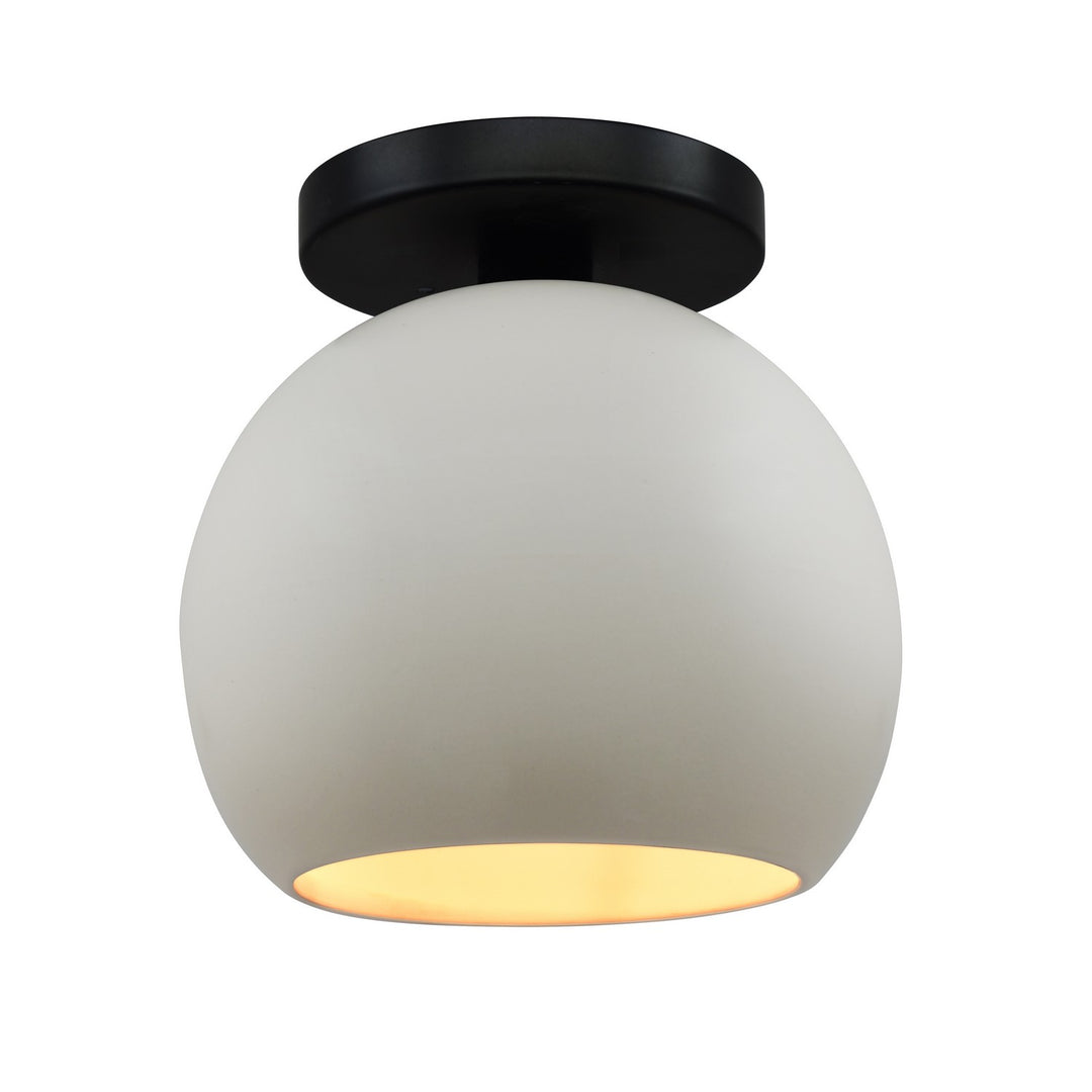 Justice Designs - CER-6353-MTGD-MBLK - One Light Semi-Flush Mount - Radiance - Matte White w/ Champagne Gold