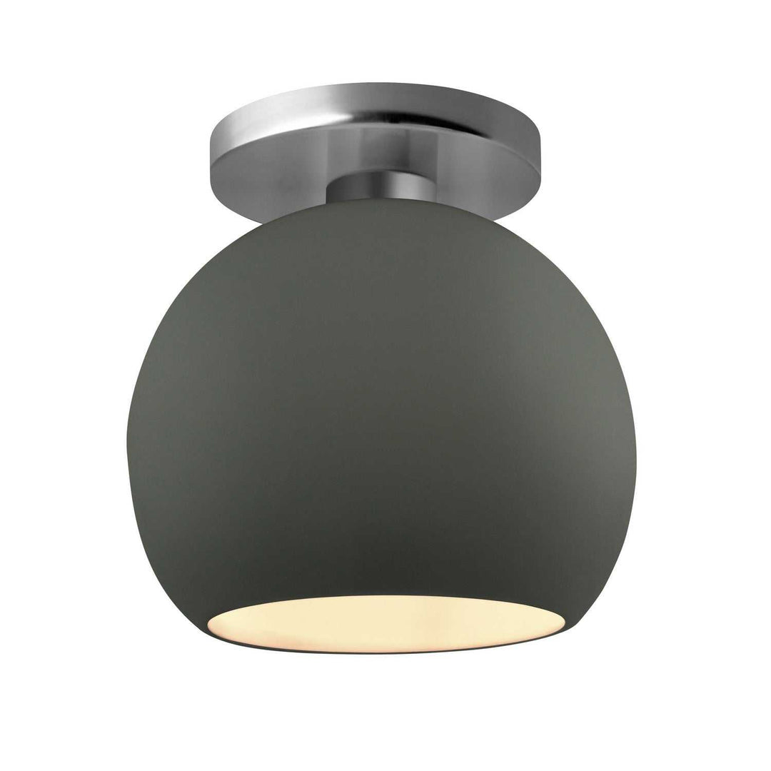 Radiance One Light Semi-Flush Mount in Pewter Green Justice Designs