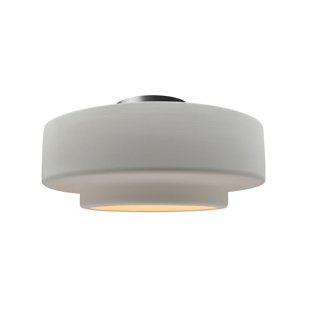 Justice Designs - CER-6363-BIS-NCKL - One Light Semi-Flush Mount - Radiance - Bisque