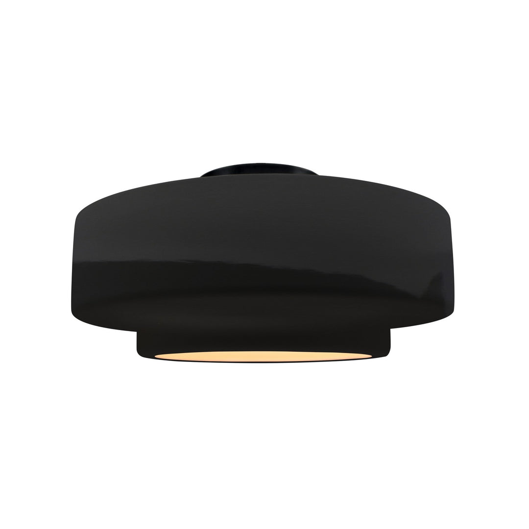 Justice Designs - CER-6363-BLK-MBLK - One Light Semi-Flush Mount - Radiance - Gloss Black