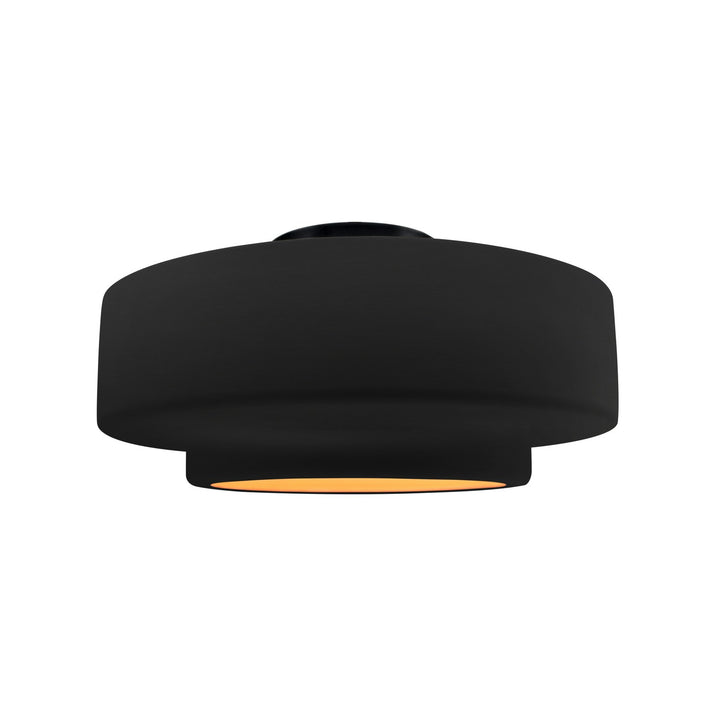 Justice Designs - CER-6363-CBGD-MBLK - One Light Semi-Flush Mount - Radiance - Carbon Matte Black w/ Champagne Gold