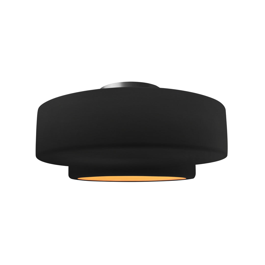Justice Designs - CER-6363-CBGD-NCKL - One Light Semi-Flush Mount - Radiance - Carbon Matte Black w/ Champagne Gold