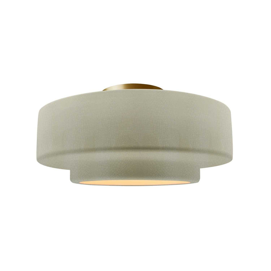 Radiance One Light Semi-Flush Mount in Celadon Green Crackle Justice Designs