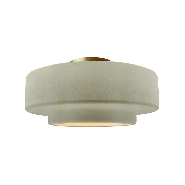 Radiance One Light Semi-Flush Mount in Celadon Green Crackle Justice Designs
