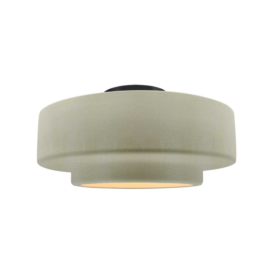 Radiance One Light Semi-Flush Mount in Celadon Green Crackle Justice Designs