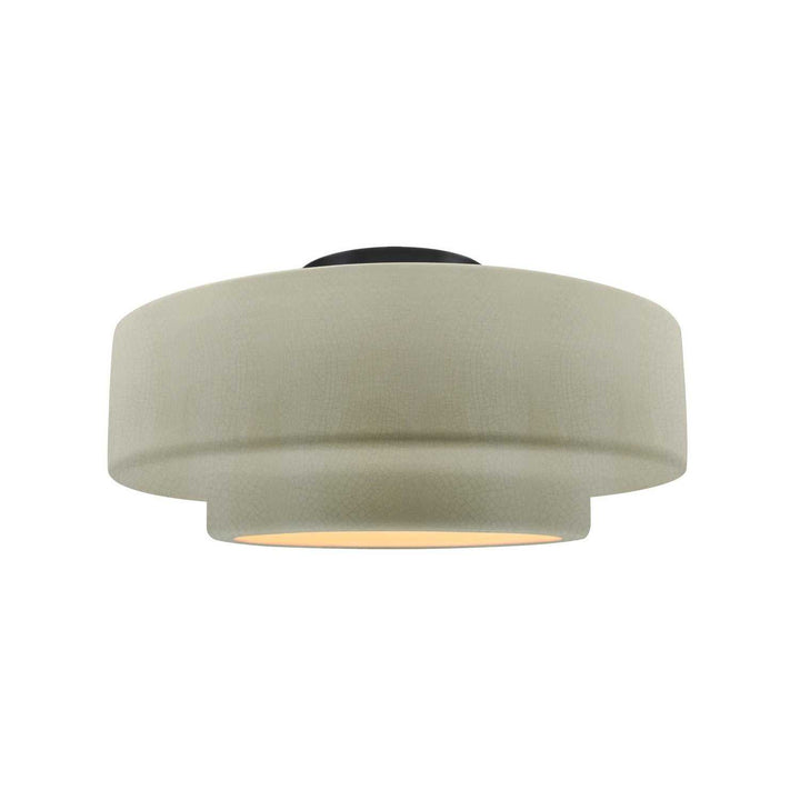 Radiance One Light Semi-Flush Mount in Celadon Green Crackle Justice Designs