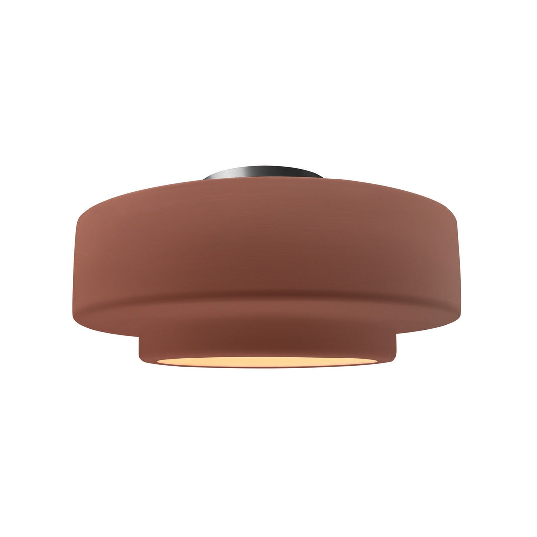 Justice Designs - CER-6363-CLAY-NCKL - One Light Semi-Flush Mount - Radiance - Canyon Clay