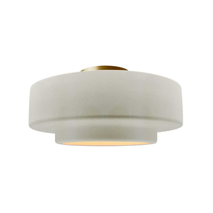 Radiance One Light Semi-Flush Mount in White Crackle Justice Designs