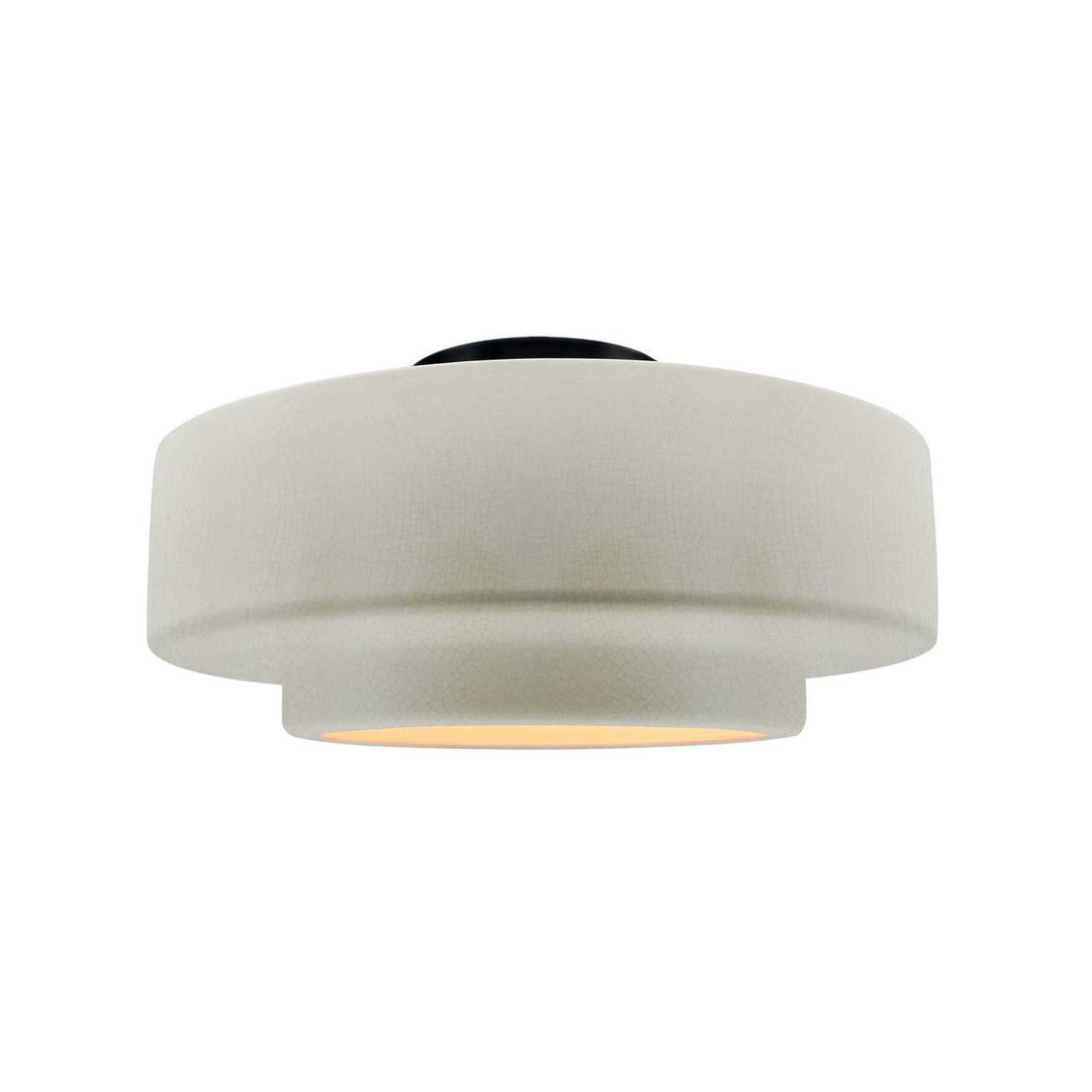 Radiance One Light Semi-Flush Mount in White Crackle Justice Designs