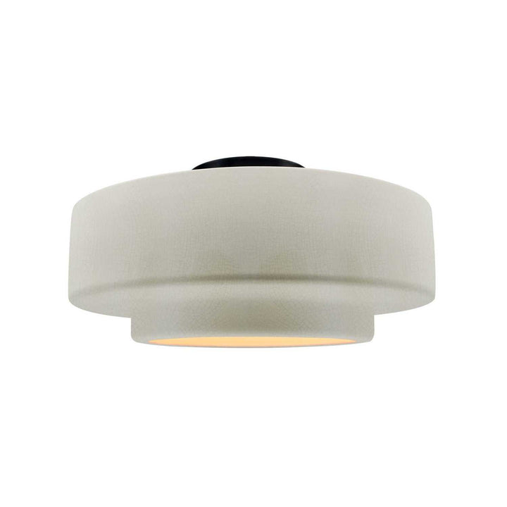 Radiance One Light Semi-Flush Mount in White Crackle Justice Designs