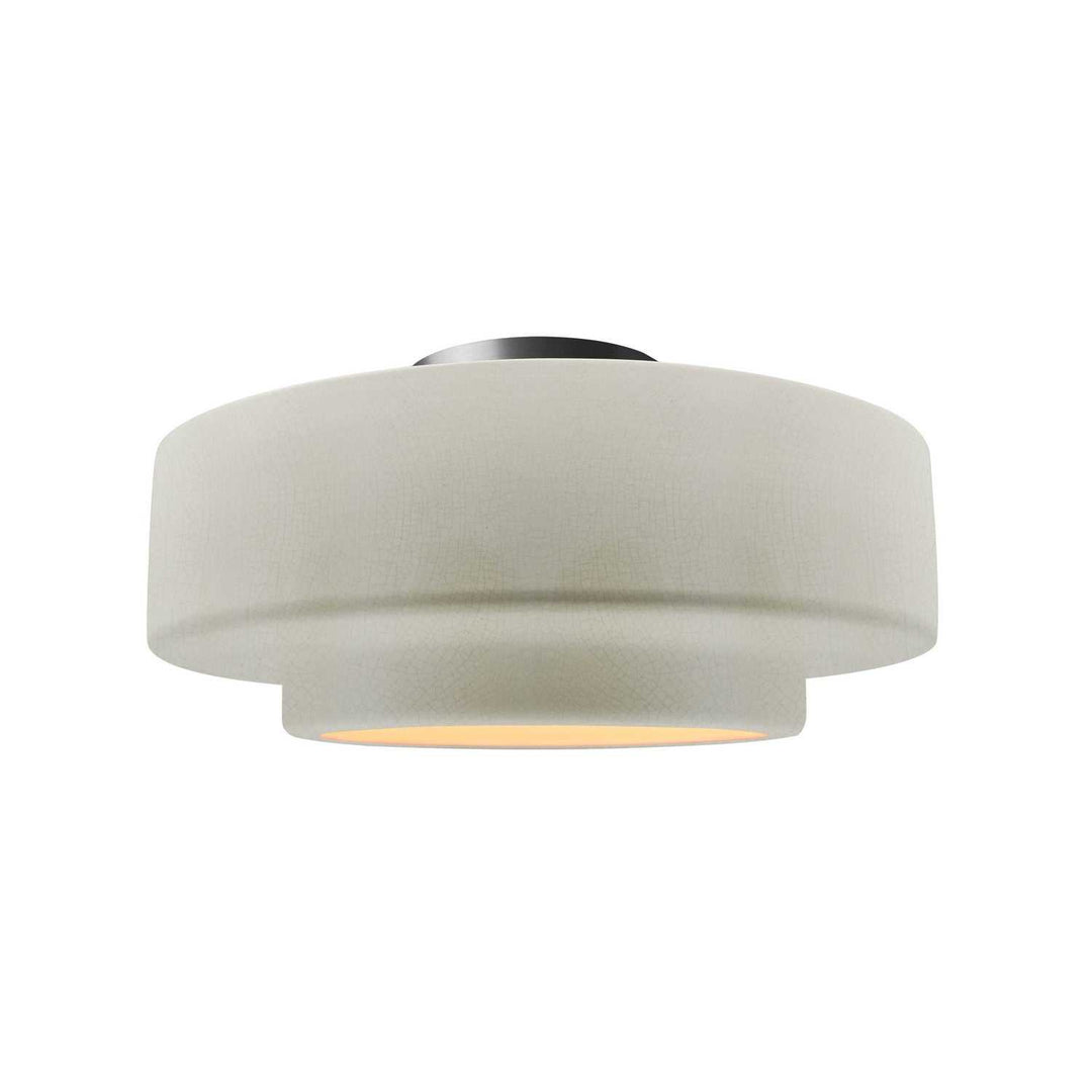 Radiance One Light Semi-Flush Mount in White Crackle Justice Designs
