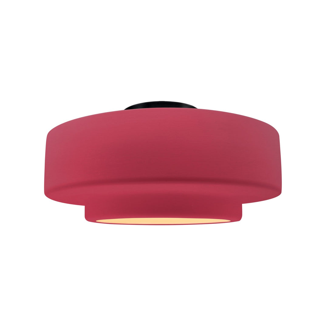 Justice Designs - CER-6363-CRSE-MBLK - One Light Semi-Flush Mount - Radiance - Cerise