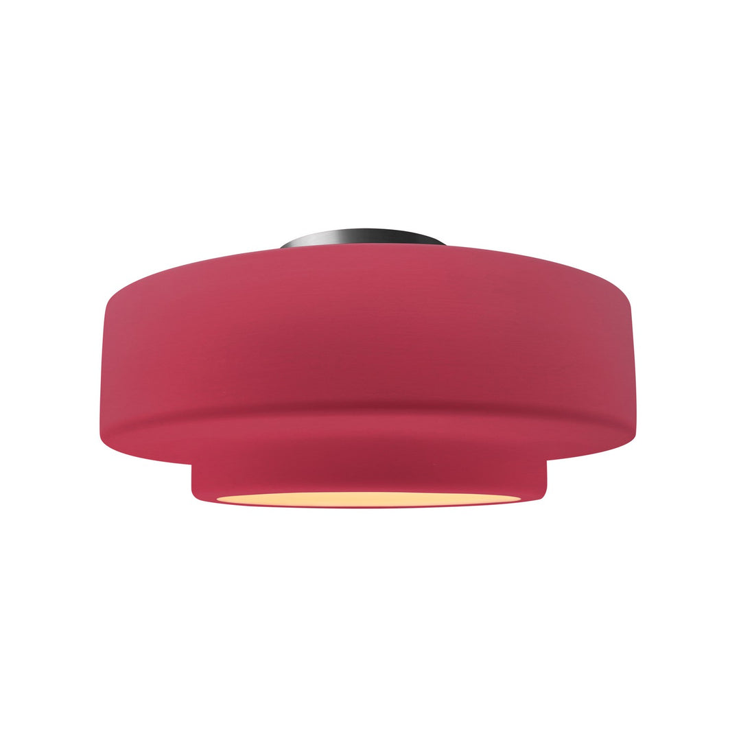 Justice Designs - CER-6363-CRSE-NCKL - One Light Semi-Flush Mount - Radiance - Cerise