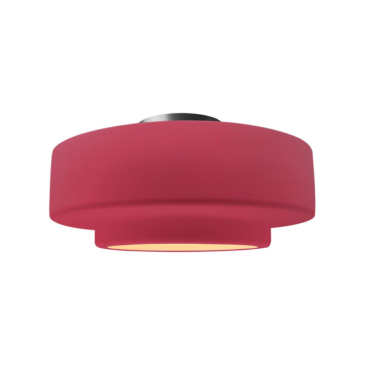 Justice Designs - CER-6363-CRSE-NCKL - One Light Semi-Flush Mount - Radiance - Cerise