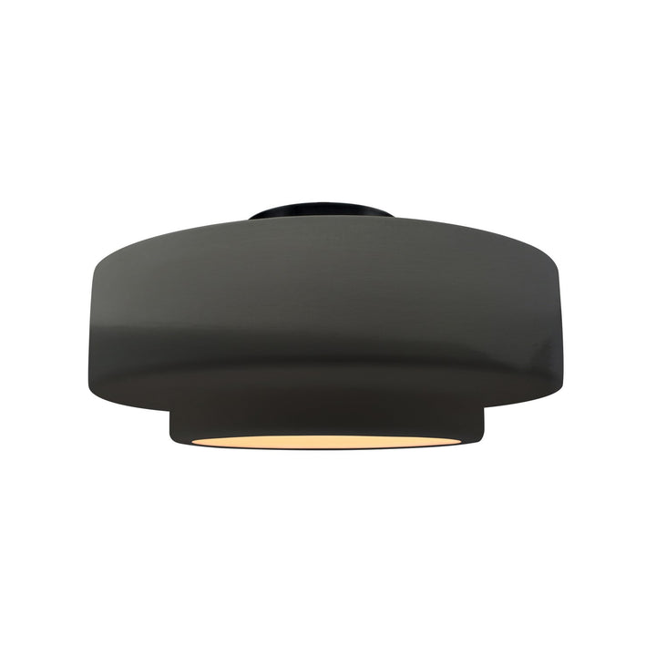 Justice Designs - CER-6363-GRY-MBLK - One Light Semi-Flush Mount - Radiance - Gloss Grey