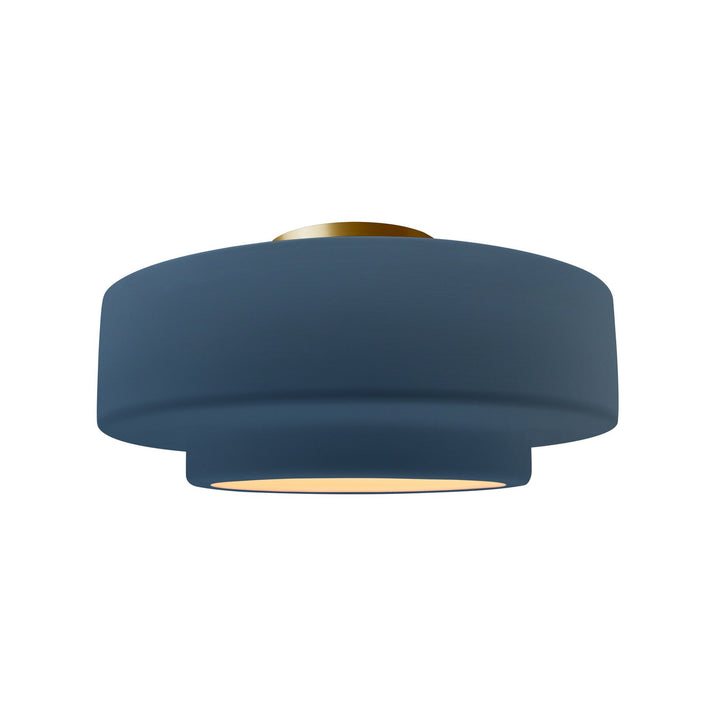 Justice Designs - CER-6363-MID-BRSS - One Light Semi-Flush Mount - Radiance - Midnight Sky