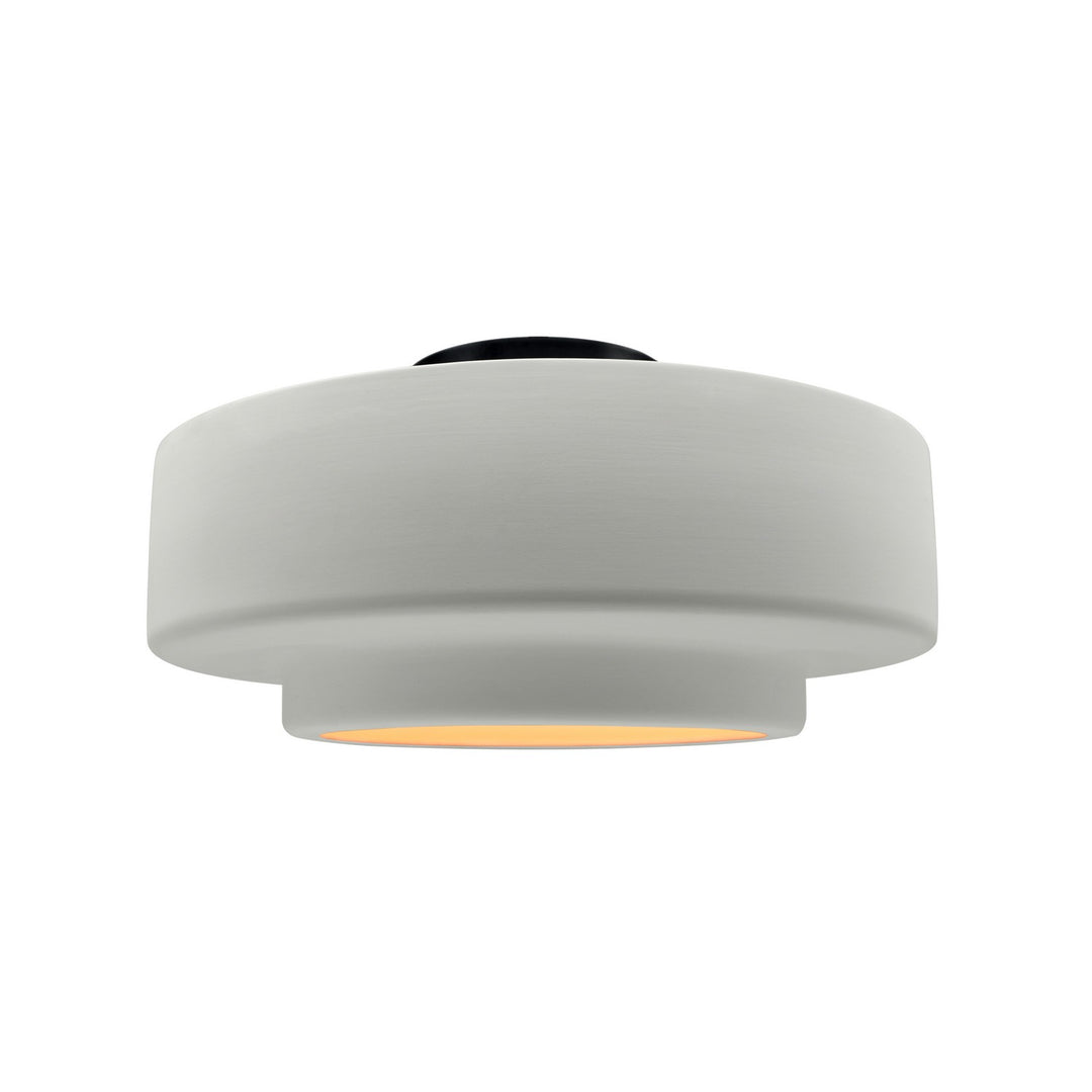 Justice Designs - CER-6363-MTGD-MBLK - One Light Semi-Flush Mount - Radiance - Matte White w/ Champagne Gold