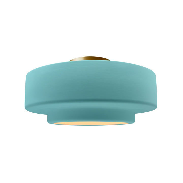 Justice Designs - CER-6363-RFPL-BRSS - One Light Semi-Flush Mount - Radiance - Reflecting Pool