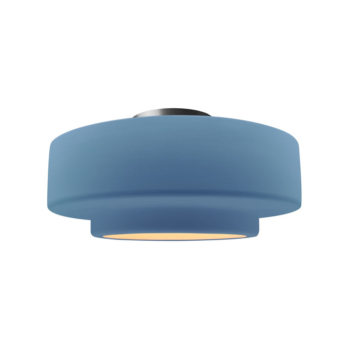 Justice Designs - CER-6363-SKBL-NCKL - One Light Semi-Flush Mount - Radiance - Sky Blue