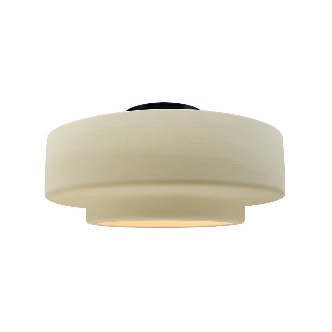 Justice Designs - CER-6363-VAN-MBLK - One Light Semi-Flush Mount - Radiance - Vanilla (Gloss)