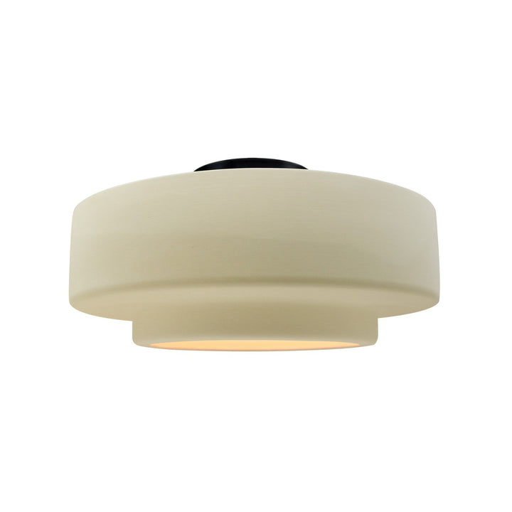 Justice Designs - CER-6363-VAN-MBLK - One Light Semi-Flush Mount - Radiance - Vanilla (Gloss)