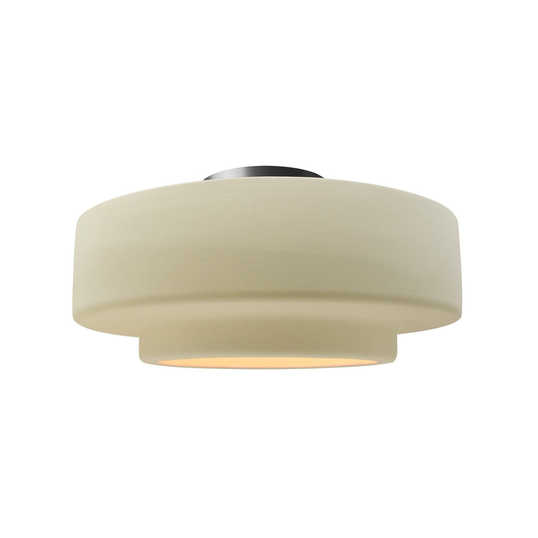 Justice Designs - CER-6363-VAN-NCKL - One Light Semi-Flush Mount - Radiance - Vanilla (Gloss)