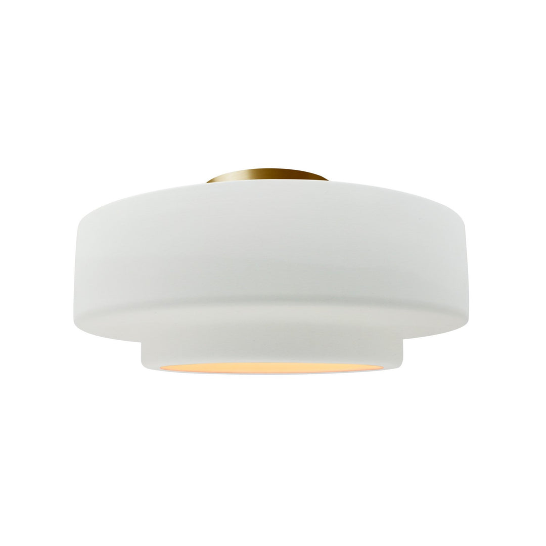 Justice Designs - CER-6363-WHT-BRSS - One Light Semi-Flush Mount - Radiance - Gloss White