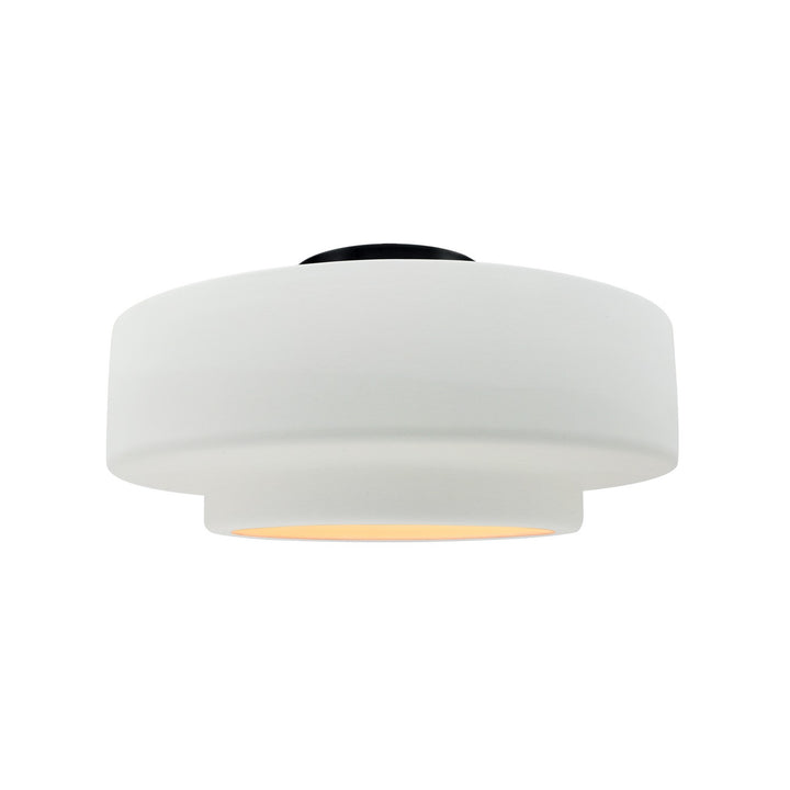 Justice Designs - CER-6363-WHT-MBLK - One Light Semi-Flush Mount - Radiance - Gloss White